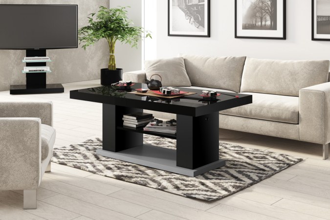 MATERA 2 coffee table (high gloss/wood-like decor)