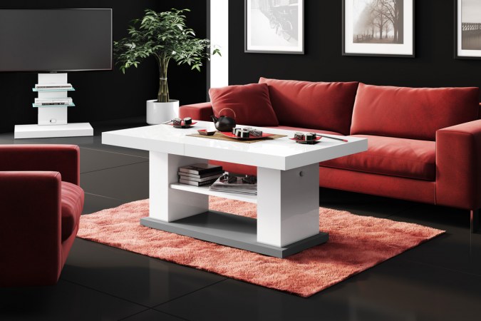 MATERA 2 coffee table (high gloss/wood-like decor)
