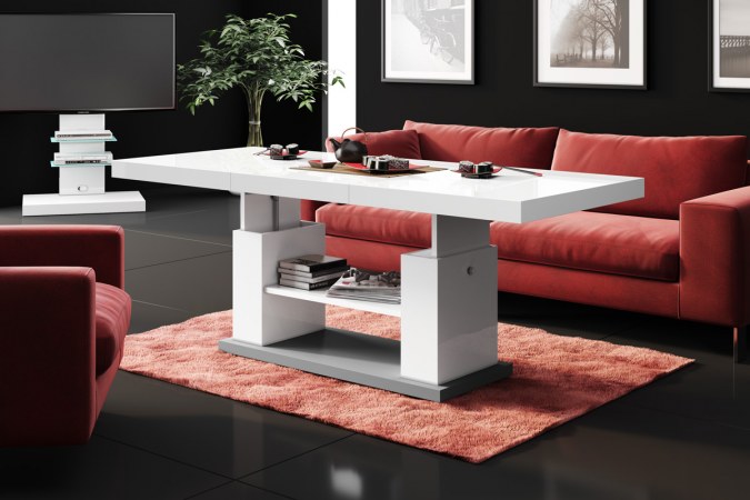 MATERA 2 coffee table (high gloss/wood-like decor)
