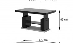 MATERA 2 coffee table (high gloss/wood-like decor)