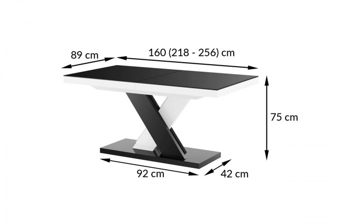 XENON LUX table (high gloss / super matt) 160-256 cm