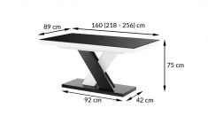 XENON LUX table (high gloss / super matt) 160-256 cm