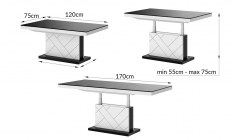 MATERA MAX coffee table (high gloss/super matt) 120-170 cm