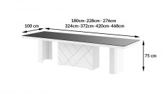 KOLOS MAX 180 table (high gloss / super matt) 180-468 cm