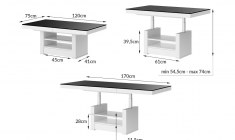 AVERSA MAX coffee table (high gloss / super matt) 120-170 cm