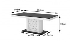 RIVIA MINI coffee table (high gloss/super matt) 120-170 cm