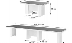 LARGO 160 table (high gloss / super matt)