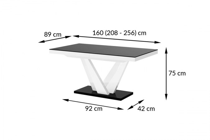 VEGAS 160 table (high gloss / super matt/super decor)
