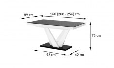VEGAS 160 table (high gloss / super matt/super decor)