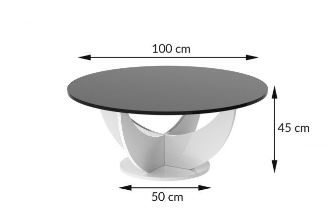 CAPRI 100 round coffee table (high gloss/different colours)
