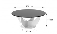 CAPRI 100 round coffee table (high gloss/different colours)